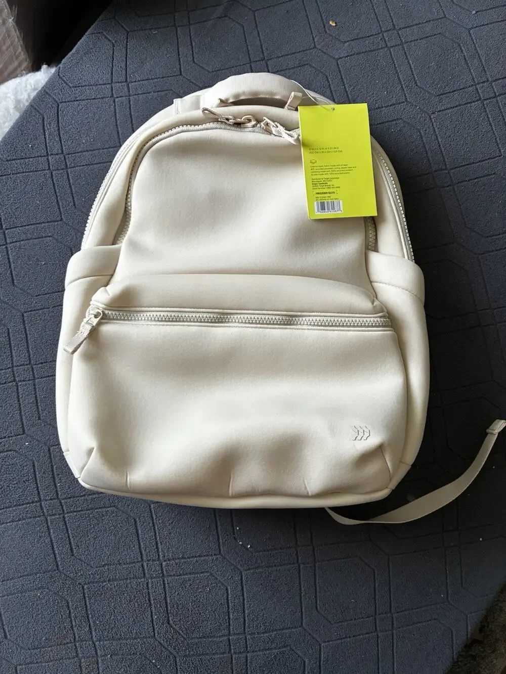 14L Faux Neoprene Backpack - All In Motion Cream Water Repellent 17”